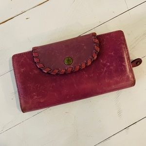 Danier magenta genuine leather wallet